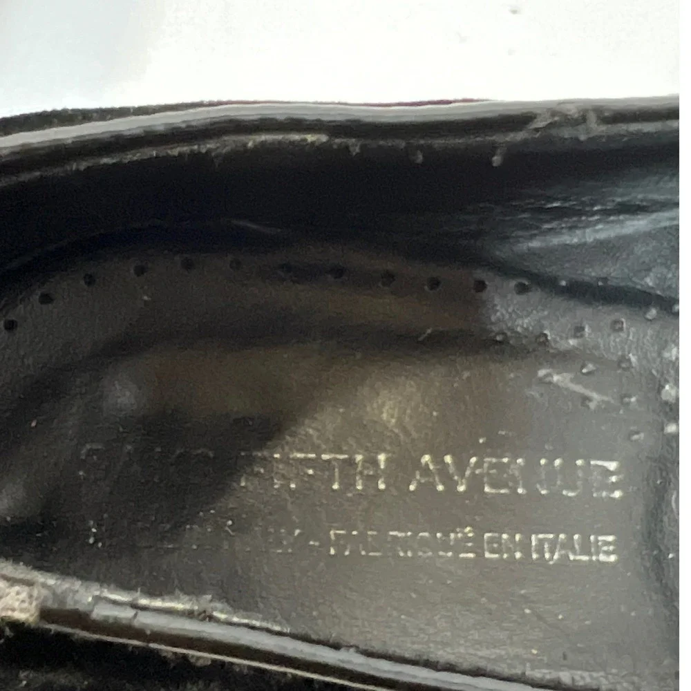 Saks Fifth Avenue Mens Black Velvet Loafers Italian Made Smoking Slippers 9 M